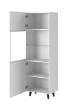 Pafos Floor-standing Living Room Display Cabinet made of Particleboard White 40x60x182cm - Image 2