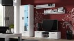 Soho Floor-standing Living Room Display Cabinet made of Particleboard with Glass White 80x41x192cm - Image 2