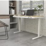 Electric Desk Wooden White/oak with Metal Legs & USB ports 140x70cm - Image 8