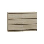 M6 Wooden Chest of Drawers with 6 Drawers Sonoma Oak 70x40x77cm - Image 2