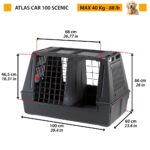 Ferplast Atlas Car Scenic 100 Black Dog Transport Cage 100x60x66cm - Image 2