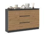 Sideboard Wooden Gray 120x40x97cm - Image 2