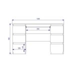 Desk Kuba Wooden Biel Mat White with LED 130x51x76cm - Image 3