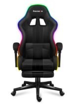 Huzaro Force 4.7 Artificial Leather Gaming Chair with RGB Lighting and Footrest Grey Mesh - Image 9