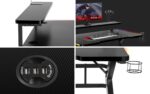 Gaming Office Hero 5.0 Wooden Black with Metal Legs, LED & USB ports 120x59x112cm - Image 8