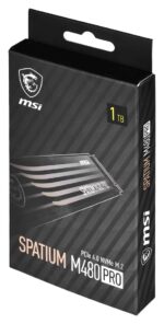 MSI Spatium M480 Pro SSD 1TB τύπου M.2 με σύνδεση PCI Express 4.0 (PS5 Compatible) S78-440L1G0-P83 - Image 2