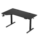 Electric Gaming Office Hero 9.1 Wooden Black with Metal Legs, Adjustable Height, LED & USB ports 147x112x74cm - Image 14