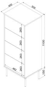 Storage Drawers 4s Tresse Chest Metal L50xW40xH125cm - Image 4