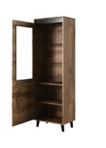 Nord Floor-standing Living Room Display Cabinet made of Particleboard with Glass Oak 38x60x182cm - Image 2