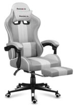 Huzaro Force 4.7 Fabric Gaming Chair with Footrest White Mesh - Image 12