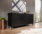 Nova chest of drawers 155x40x72 Black Mat - Image 3