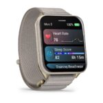 Garmin Venu X1 Titanium 46mm Waterproof Smartwatch with Heart Rate Monitor (Soft Gold with Titanium Caseback and French Grey Nylon Band) - Image 3