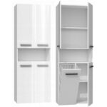 Topeshop Nel 1k Dk Floor Bathroom Column Cabinet L60xD30xH174cm White - Image 5
