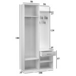 Gar Duo Entry Furniture with Mirror / Shoe Rack & Wardrobe Sonoma 72x50x180cm - Image 3