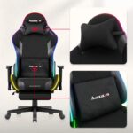 Huzaro Force 5.7 Υφασμάτινη Καρέκλα Gaming με RGB Φωτισμό και Υποπόδιο Μαύρη - Image 6
