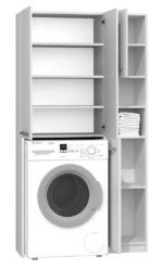 Topeshop Marpol DD Bathroom Cabinet Laundry L96xW30xH183cm White - Image 5