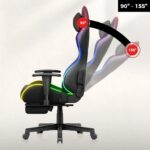 Huzaro Force 5.7 Υφασμάτινη Καρέκλα Gaming με RGB Φωτισμό και Υποπόδιο Μαύρη - Image 5