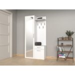 Entry Furniture with Mirror / Hanger & Shoe Rack 100x35x180cm - Image 2
