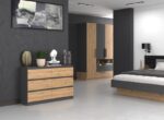 M6 Wooden Chest of Drawers with 6 Drawers ANTRACYT/ART 120x30x77cm - Image 2