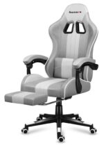 Huzaro Force 4.7 Fabric Gaming Chair with Footrest White Mesh - Image 8