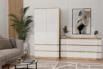 M6 MALWA CHEST OF DRAWERS 140 CM 6 DRAWERS OAK ARTISAN/WHITE - Image 10