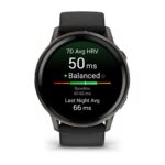 Garmin Venu 4 Stainless Steel 45mm Αδιάβροχο Smartwatch με Παλμογράφο (Slate with Black) - Image 6