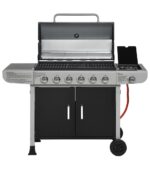 Ravanson GO-6 Gas Grill with Cast Iron Grill 74.8x38.5cm with 6 Burners 15.1kW and Side Burner 2.5kW - Image 4