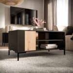 Rectangular Central Coffee Table Merci Wooden Black 100x49x55 cm - Image 2