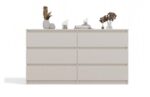 Wooden Bedroom Chest of Drawers with 6 Drawers Cashmere 138x40x75cm - Image 3