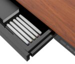 Electric Desk Wooden Black/walnut with Metal Legs & USB ports 140x70x50cm - Image 8