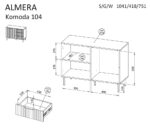 Cama Chest of drawers 2 ALMERA 104x42x75 walnut/cashmere - Image 4