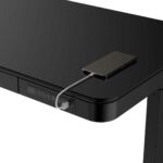 Desk Wooden Black with Metal Legs & USB ports 140x70x50cm - Image 17