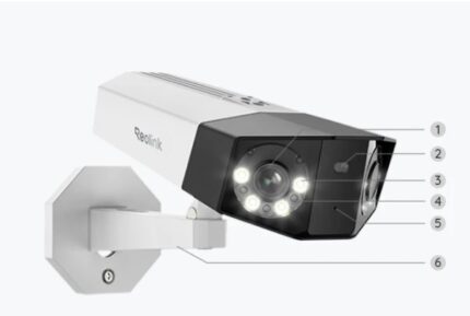 Reolink DUO Series P757 16MP IP security camera dual lens  white