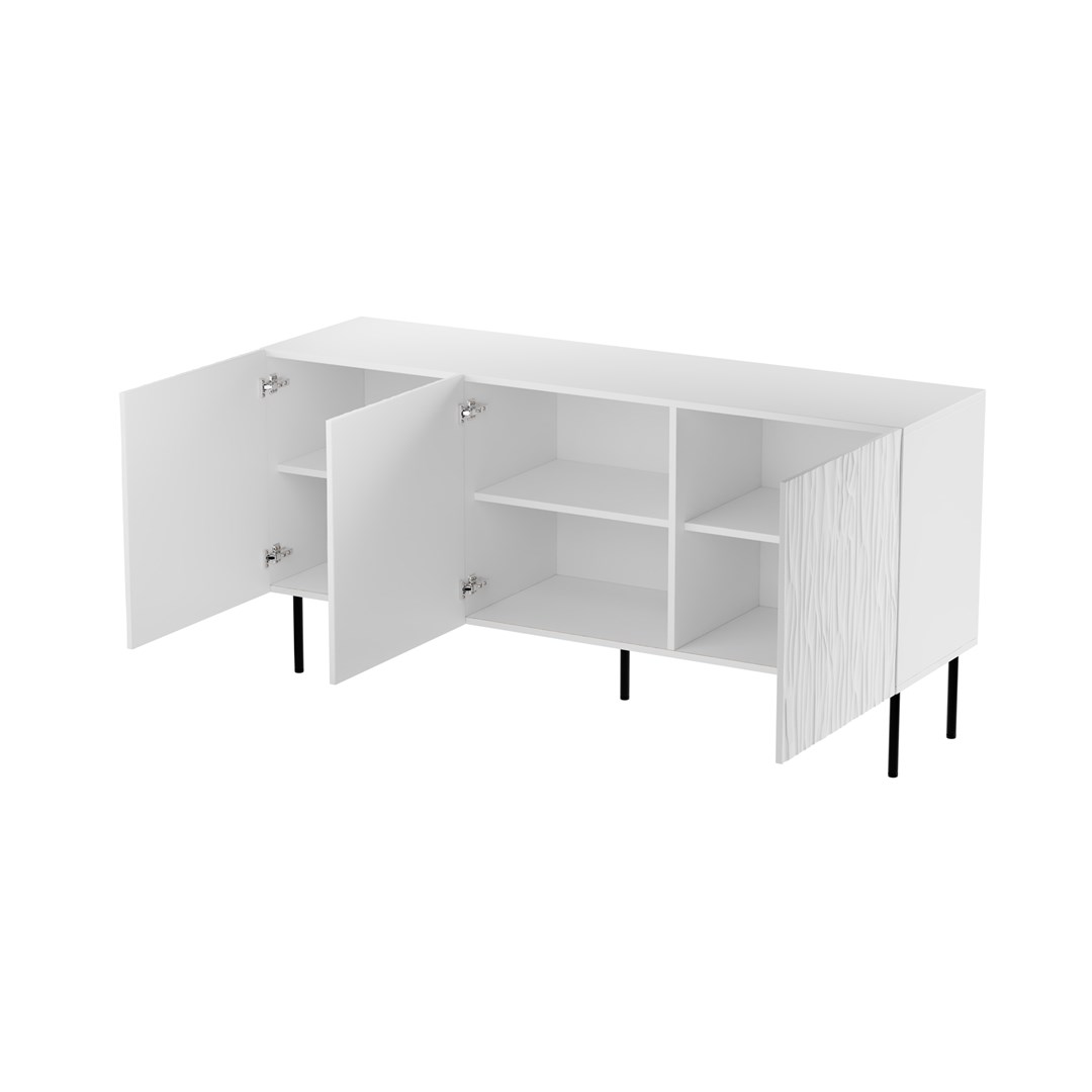 JUNGLE chest 152x40.5x74.5 white matt + black legs - Image 1