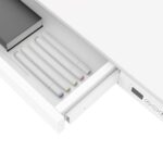 Desk Wooden White with Metal Legs & Adjustable Height 140x70cm - Image 17
