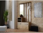 Gar Entry Furniture with Mirror / Hanger & Shoe Rack Artisan 85x24x180cm - Image 3