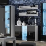 Cama sideboard 120 cm SOHO S7 white/black gloss