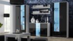 Cama sideboard 120 cm SOHO S7 white/black gloss