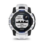 Garmin Instinct 3 Solar Aluminium 45mm Waterproof Smartwatch with Heart Rate Monitor (Whitestone and Blue Limited Edition) - Image 2