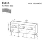 Cama LUCCA 3D chest of drawers 165x40x80 black - Image 4