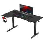 Electric Gaming Office Hero 9.1 Wooden Black with Metal Legs, Adjustable Height, LED & USB ports 147x112x74cm - Image 13