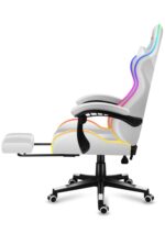 Huzaro Force 4.7 Fabric Gaming Chair with RGB Lighting and Footrest White - Image 13