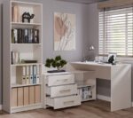 Corner Desk Dany Wooden Cashmere Beige 120x120x76cm - Image 4