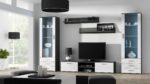 Soho Floor-standing Living Room Display Cabinet made of Particleboard with Glass Grey 41x60x192cm - Image 6