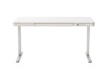 Desk Wooden White with Metal Legs & Adjustable Height 140x70cm - Image 10