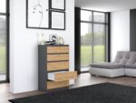 Wooden Chest of Drawers with 5 Drawers Antracyt 70x40x112cm - Image 3