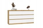 M6 MALWA CHEST OF DRAWERS 140 CM 6 DRAWERS OAK ARTISAN/WHITE - Image 3