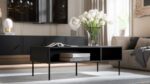 Rectangular Central Coffee Table Palazzo Wooden Matte Black M110xW60xH40cm - Image 2