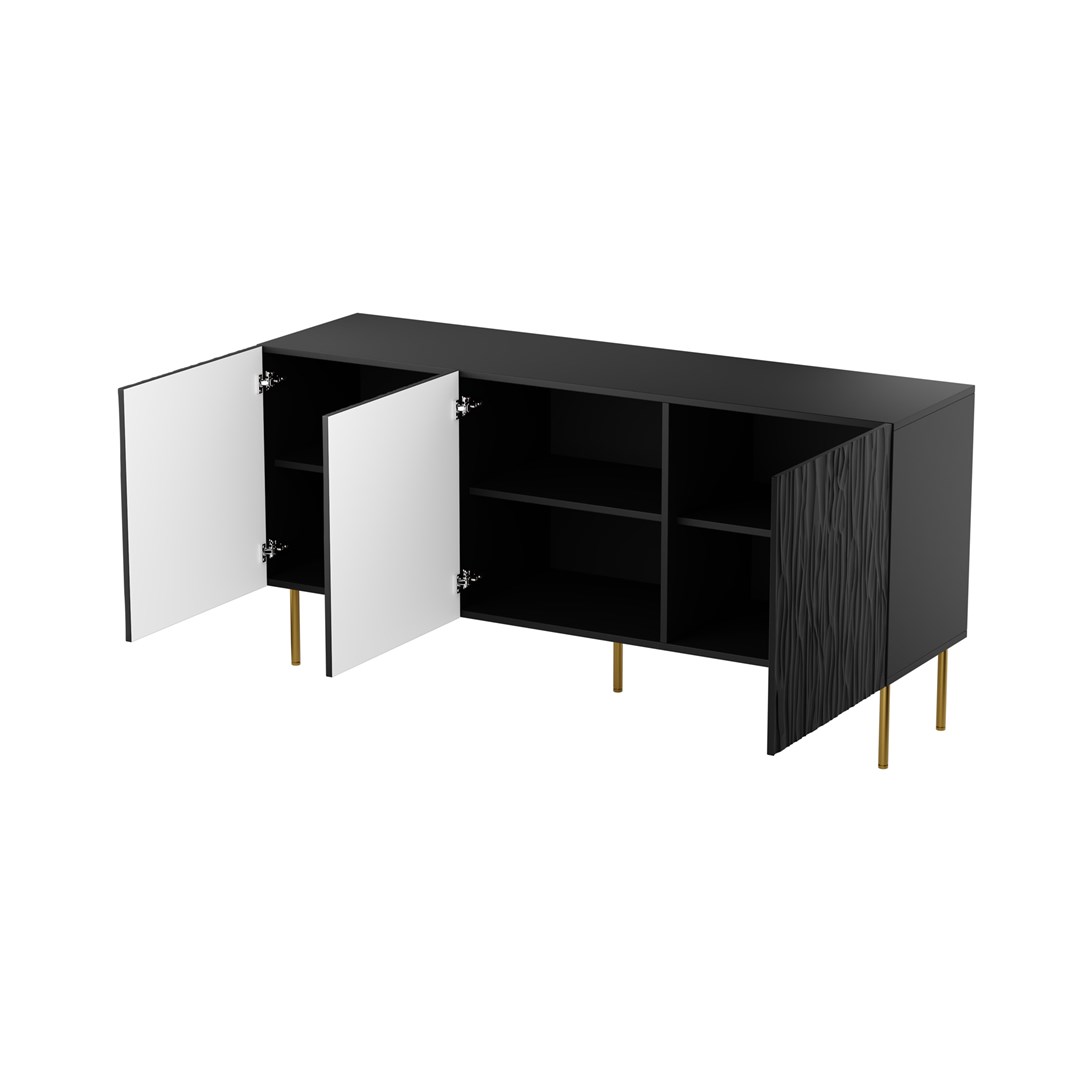 JUNGLE chest 152x40.5x74.5 matte black + golden legs - Image 1