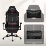 Huzaro Force 8.1 Fabric Gaming Chair with Adjustable Arms and Footstool Black - Image 5